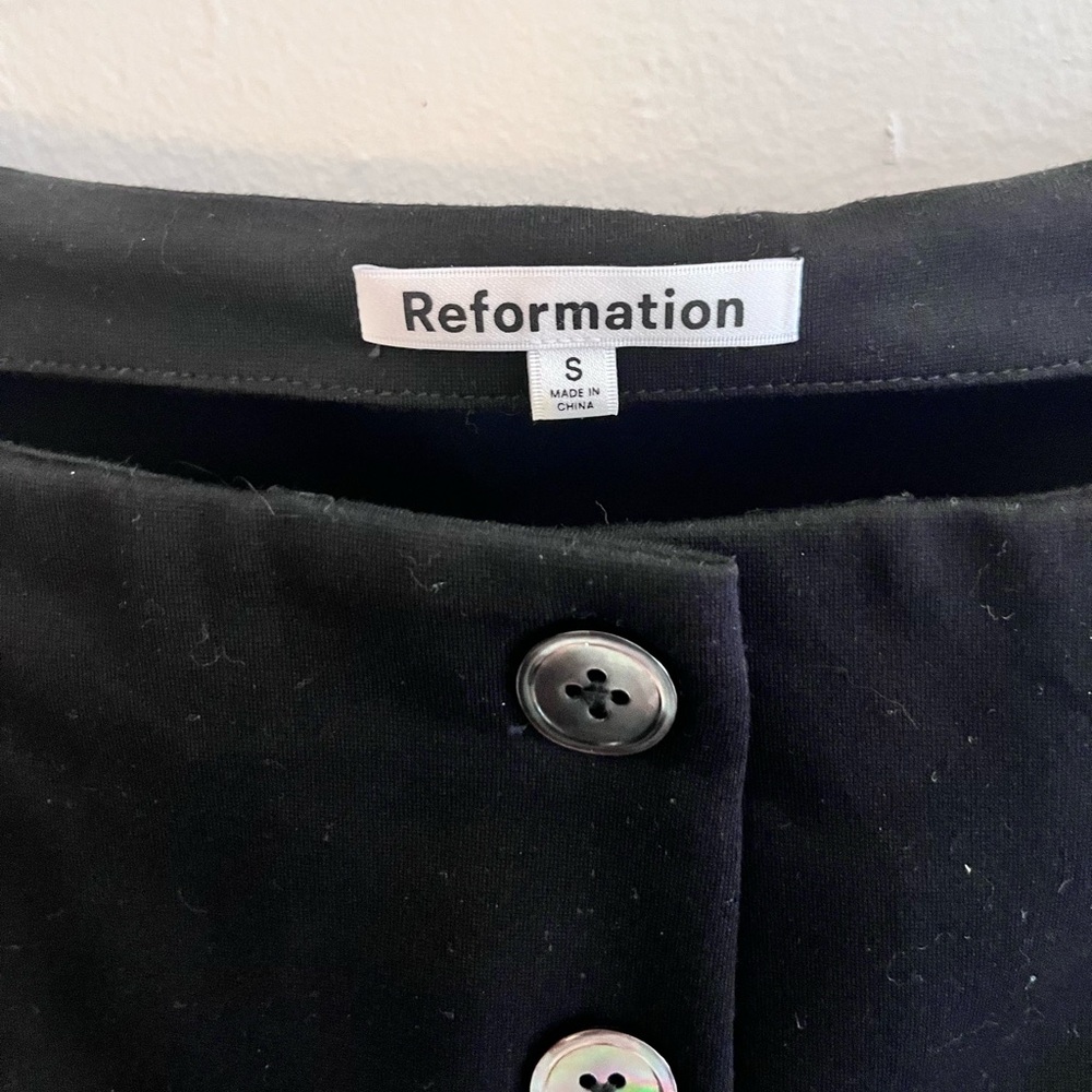 REFORMATION Black Button Down Vest - image 4